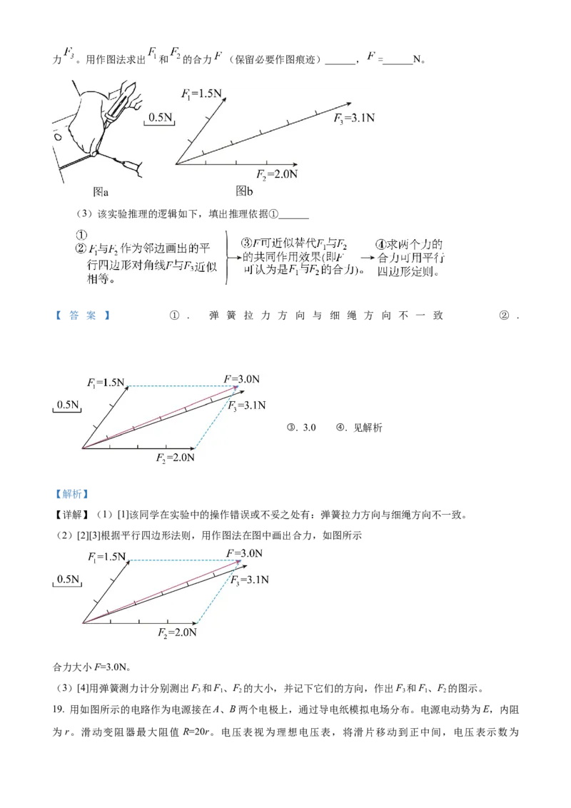 物理试题（解析版）_4.2025物理总复习_2023年新高复习资料_3物理高考模拟题_新高考_2023届上海市金山区高三上学期期末（暨一模）质量监控物理