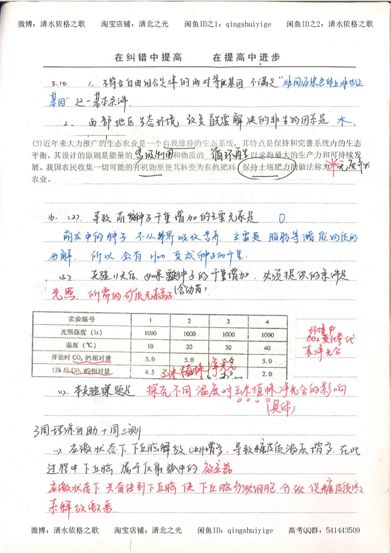 6积累与改错高中生物62页_高中衡水学霸笔记_高中全部赠品_错题集高中九科_生物积累与改错
