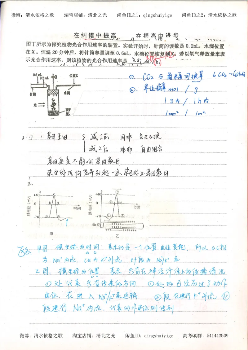 6积累与改错高中生物62页_高中衡水学霸笔记_高中全部赠品_错题集高中九科_生物积累与改错