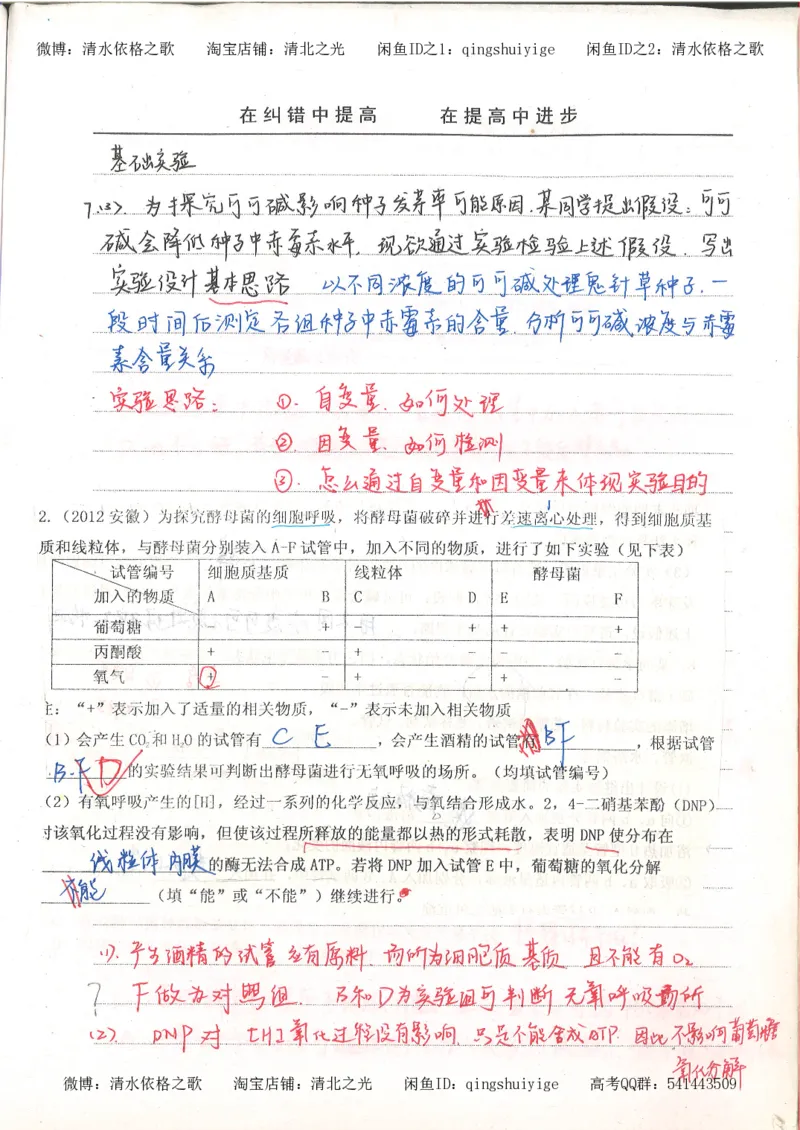 6积累与改错高中生物62页_高中衡水学霸笔记_高中全部赠品_错题集高中九科_生物积累与改错