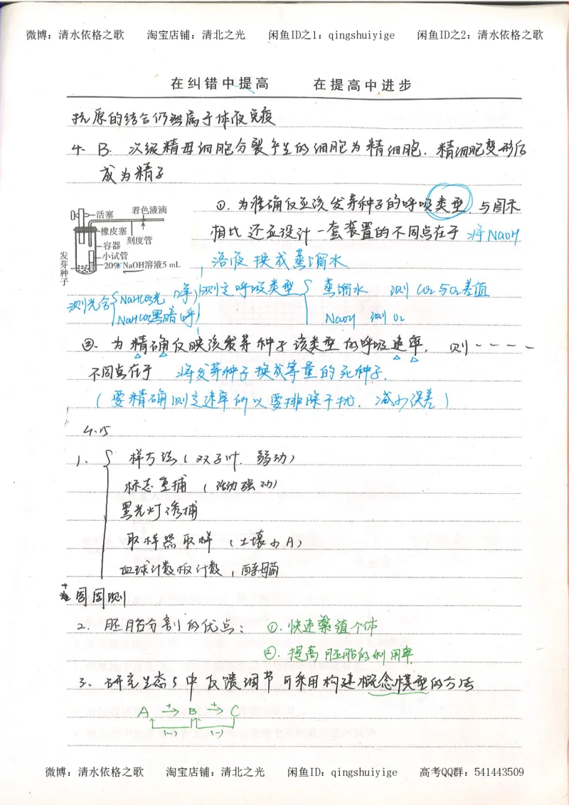 6积累与改错高中生物62页_高中衡水学霸笔记_高中全部赠品_错题集高中九科_生物积累与改错