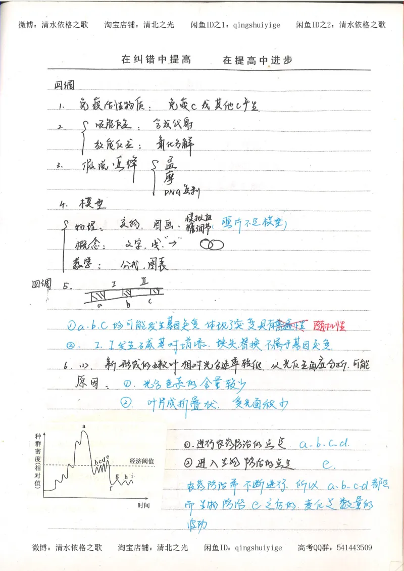 6积累与改错高中生物62页_高中衡水学霸笔记_高中全部赠品_错题集高中九科_生物积累与改错