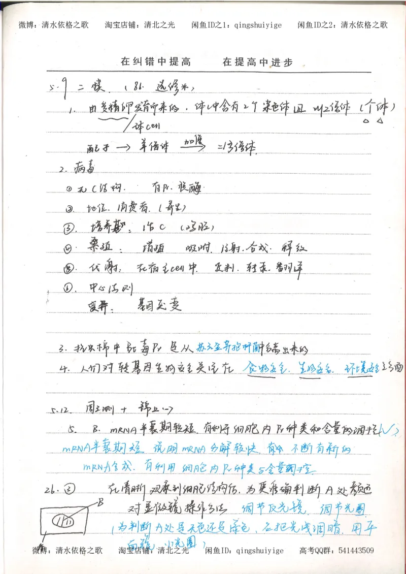 6积累与改错高中生物62页_高中衡水学霸笔记_高中全部赠品_错题集高中九科_生物积累与改错
