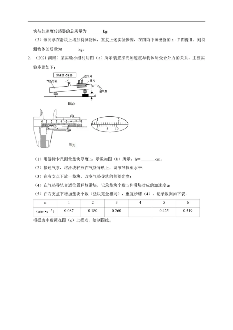 第11讲用图像处理实验数据和误差分析之牛顿第二定律相关实验（原卷版）_4.2025物理总复习_2023年新高复习资料_专项复习_2023届高三物理高考复习101微专题模型精讲精练