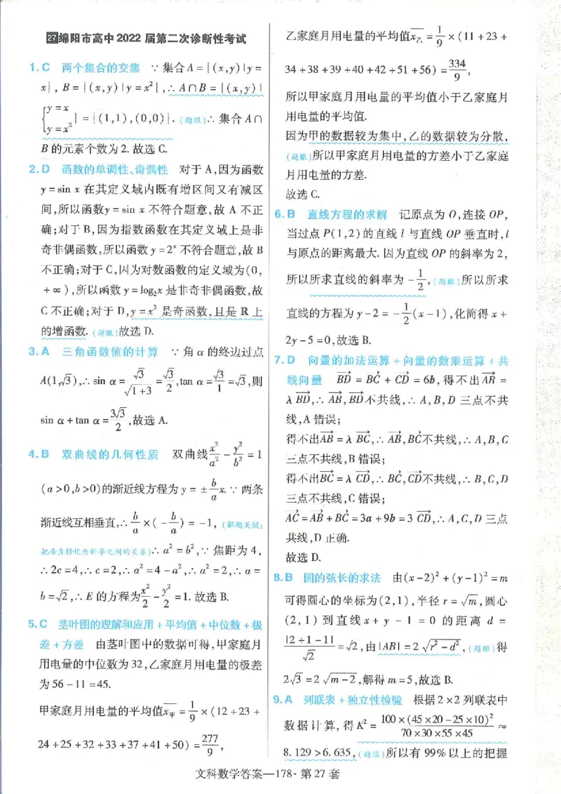 2023文科金考卷45套文科答案_2.2025数学总复习_数学高考模拟题_2023年模拟题_老高考_文科数学全国甲卷2023金考卷