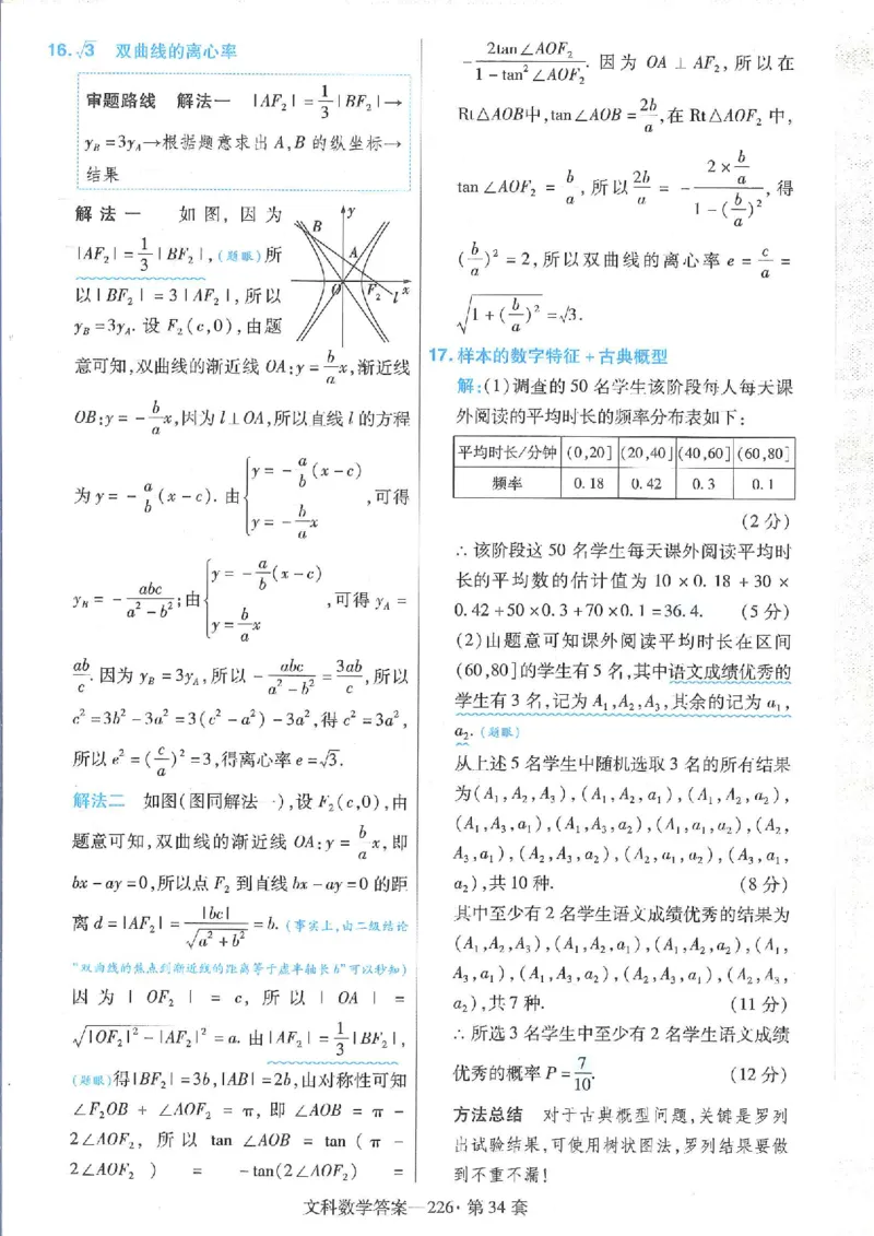 2023文科金考卷45套文科答案_2.2025数学总复习_数学高考模拟题_2023年模拟题_老高考_文科数学全国甲卷2023金考卷