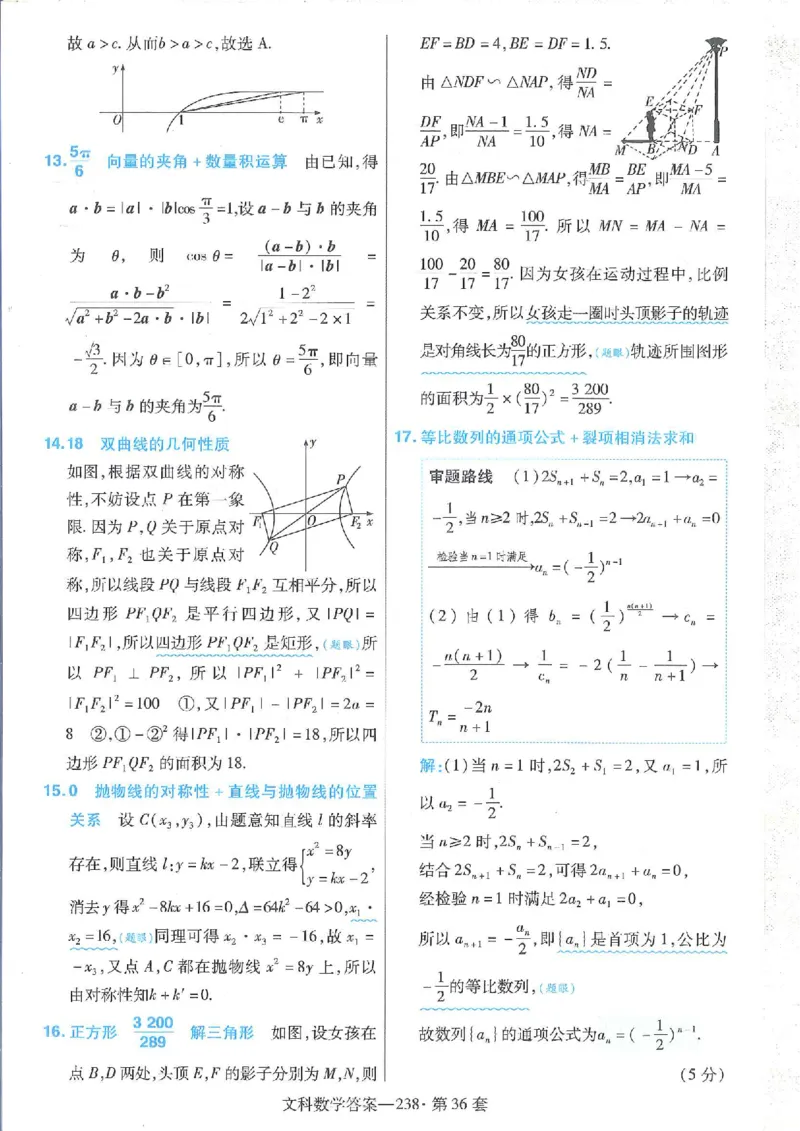 2023文科金考卷45套文科答案_2.2025数学总复习_数学高考模拟题_2023年模拟题_老高考_文科数学全国甲卷2023金考卷