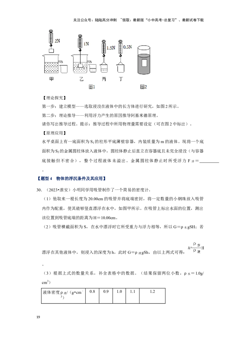 挑战16实验探究题（力学综合32题）（原卷版）_02中考总复习（2026版更新中）_04-物理-中考总复习_2024年中考复习资料_专项复习资料_❤备战2024年中考物理真题《压轴挑战》分类汇编