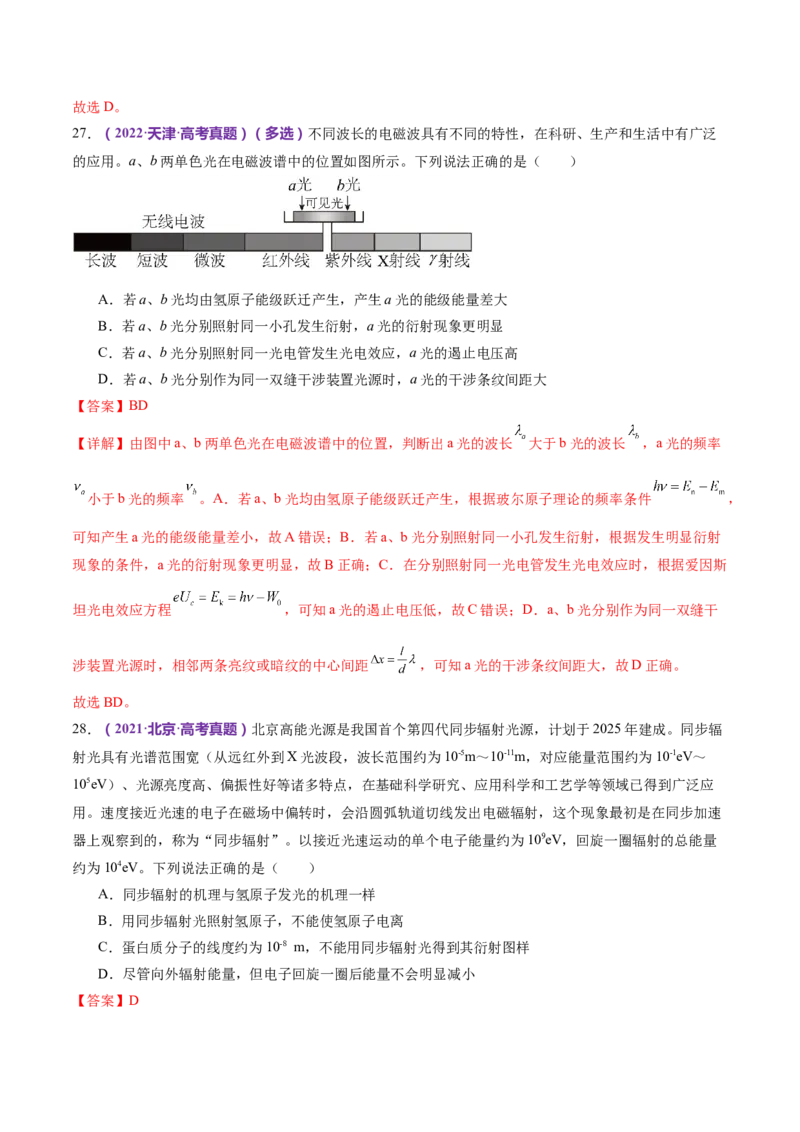 专题16光学电磁波（练习）（解析版）_4.2025物理总复习_2024年新高考资料_2.2024二轮复习_2024年高考物理二轮复习讲练测（新教材新高考）