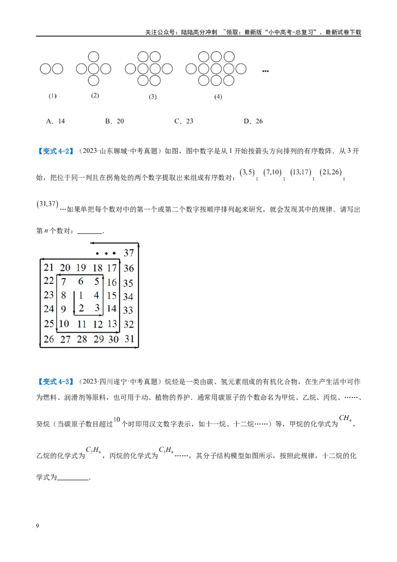 压轴题06规律探究（4题型+解题模板+技巧精讲）（原卷版）_02中考总复习（2026版更新中）_02-数学-中考总复习_2024年中考复习资料_二轮复习资料_解题秘籍（含解题模板）
