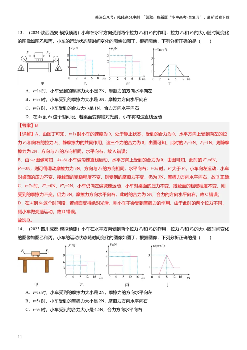 压轴题11运动和力力热、力电计算难点分析（解析版）_02中考总复习（2026版更新中）_04-物理-中考总复习_2024年中考复习资料_三轮复习_2024年中考物理压轴题专项训练（全国通用）