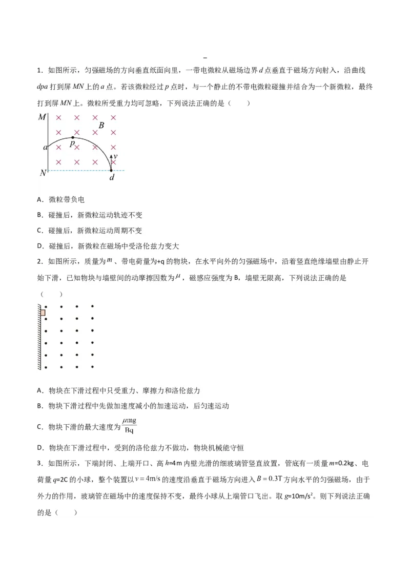 第37讲洛伦兹力带电粒子在磁场中的运动-2024届高中物理一轮复习提升素养导学案（全国通用）原卷版_4.2025物理总复习_2024年新高考资料_1.2024一轮复习