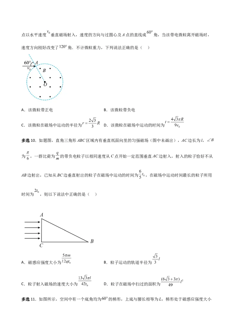 第37讲洛伦兹力带电粒子在磁场中的运动-2024届高中物理一轮复习提升素养导学案（全国通用）原卷版_4.2025物理总复习_2024年新高考资料_1.2024一轮复习
