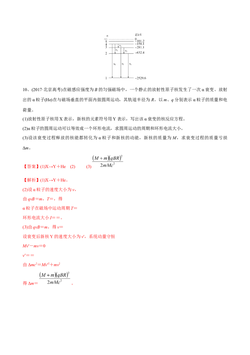 第二讲原子和原子核（解析版）_4.2025物理总复习_2023年新高复习资料_一轮复习_2023年高三物理一轮复习精讲精练278111462_第十三章近代物理