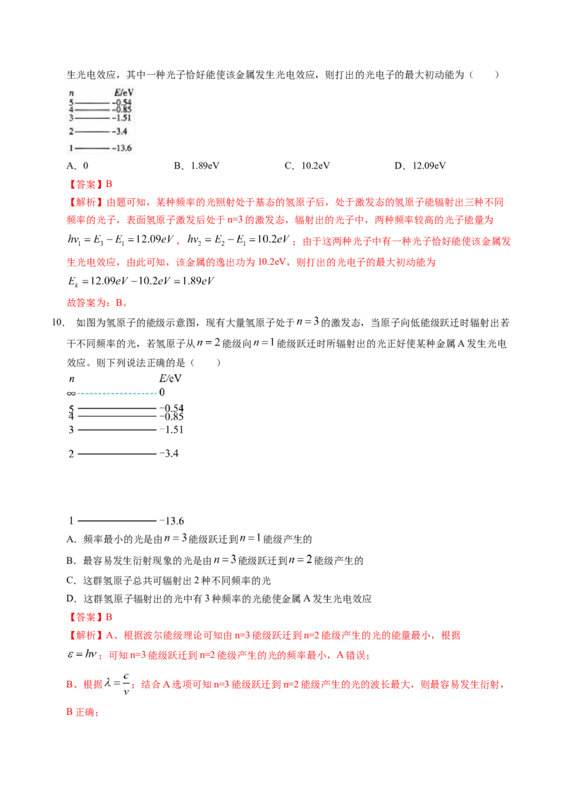 押第2题：原子物理-备战2024年高考物理临考题号押题（（辽宁、黑龙江、吉林专用））（解析版）_4.2025物理总复习_2024年新高考资料_5.2024三轮冲刺