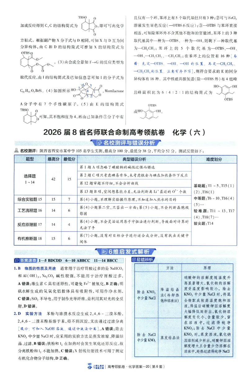 2026版金考卷&middot;百校联盟高考领航卷化学（新教材版）-答案_2026版金考卷&middot;百校联盟高考领航卷（全科）_2026版金考卷&middot;百校联盟高考领航卷化学（新教材版）