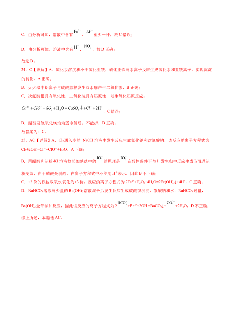 04离子反应-暑假培优（解析版）_2025秋高中《化学暑假衔接讲义》新高一、二、三（培优讲义+暑假作业本）_新高三化学暑假培优专练