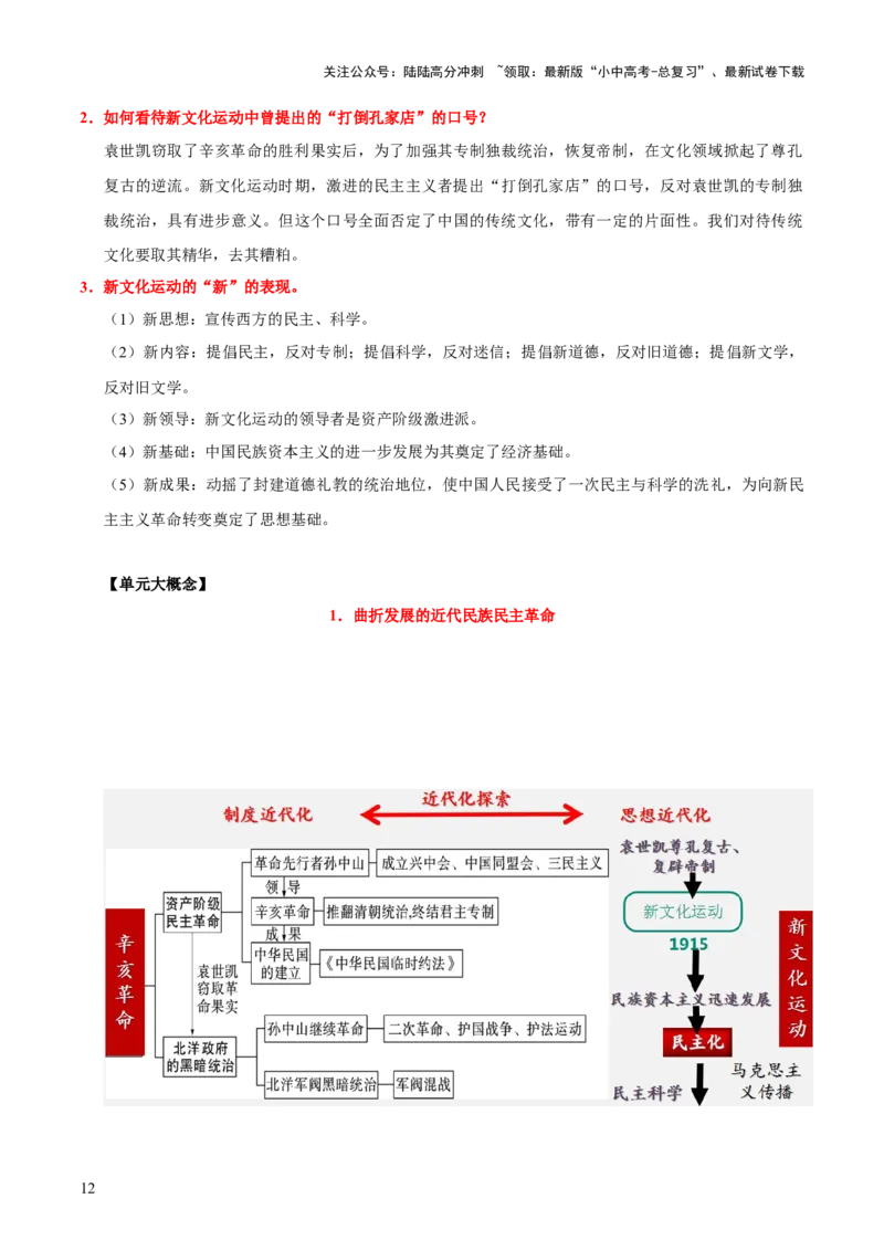 主题07++旧民主主义革命时期+（历史时空+热词背诵+考点梳理+素养导向+命题预测）-2025年中考历史一轮知识点梳理_02中考总复习（2026版更新中）_06-历史-中考总复习_2025年中考复习资料