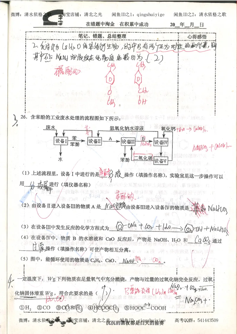 3.衡水中学高考积累与改错_高二化学（第1本）_130页_高中衡水学霸笔记_高中全部赠品_错题集高中九科_化学积累与改错