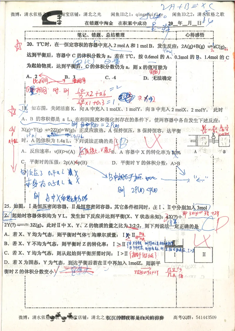3.衡水中学高考积累与改错_高二化学（第1本）_130页_高中衡水学霸笔记_高中全部赠品_错题集高中九科_化学积累与改错