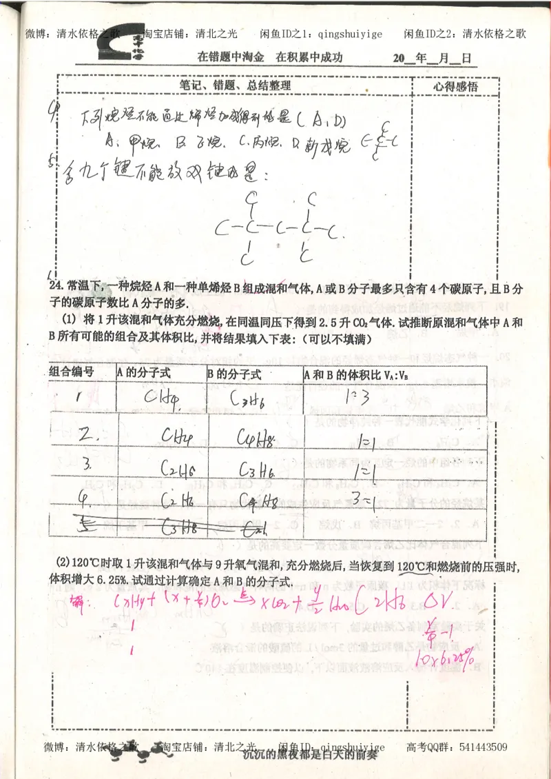 3.衡水中学高考积累与改错_高二化学（第1本）_130页_高中衡水学霸笔记_高中全部赠品_错题集高中九科_化学积累与改错