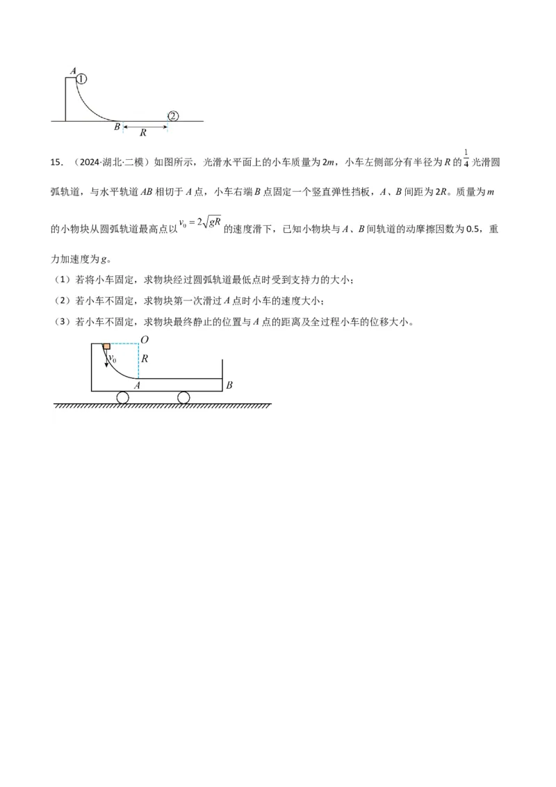 专题突破卷06动量守恒定律的综合应用专题（碰撞问题，弹簧问题，板块问题，曲面斜面问题，子弹木块问题，人船模型）（原卷版）_4.2025物理总复习_2025年新高考资料_一轮复习