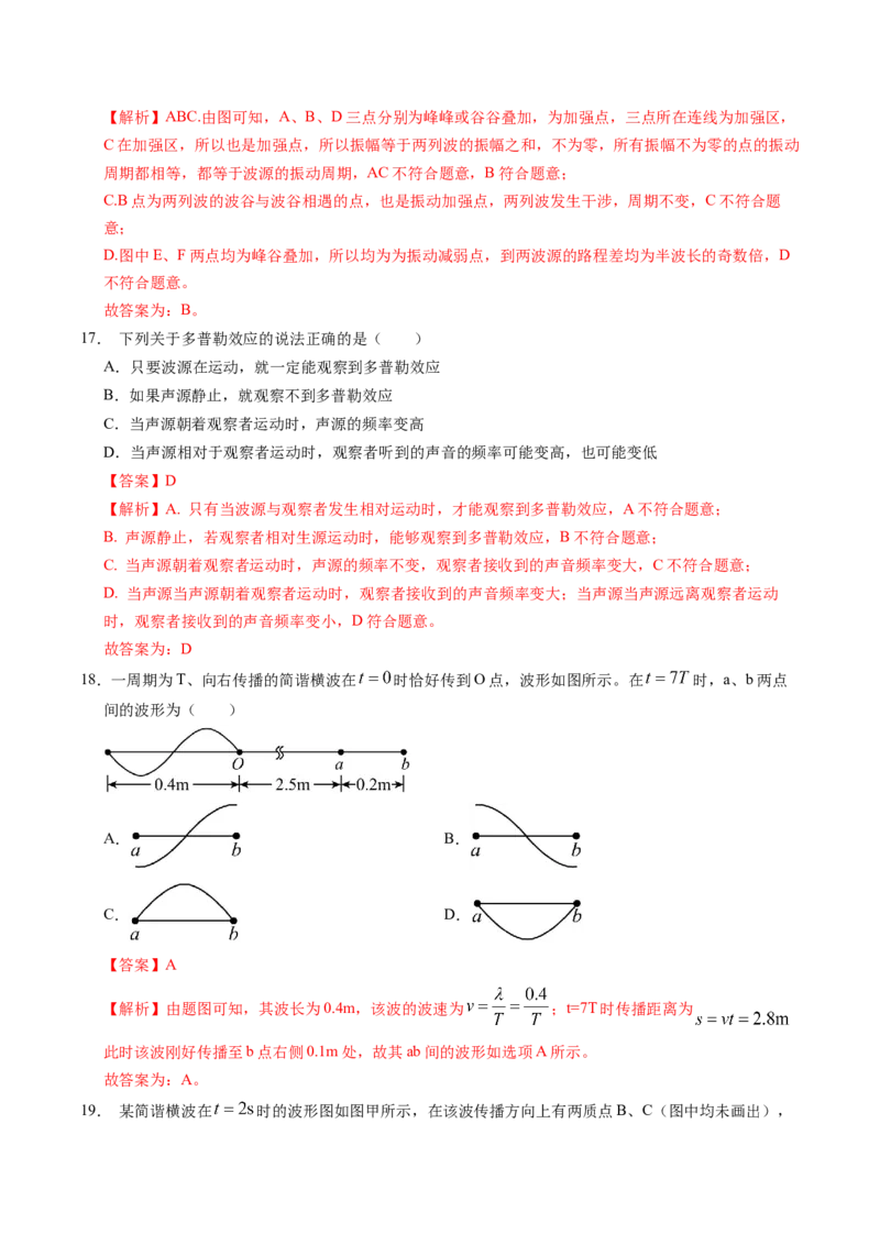 押第5题：振动和波-备战2024年高考物理临考题号押题（辽宁、黑龙江、吉林专用）（解析版）_4.2025物理总复习_2024年新高考资料_5.2024三轮冲刺