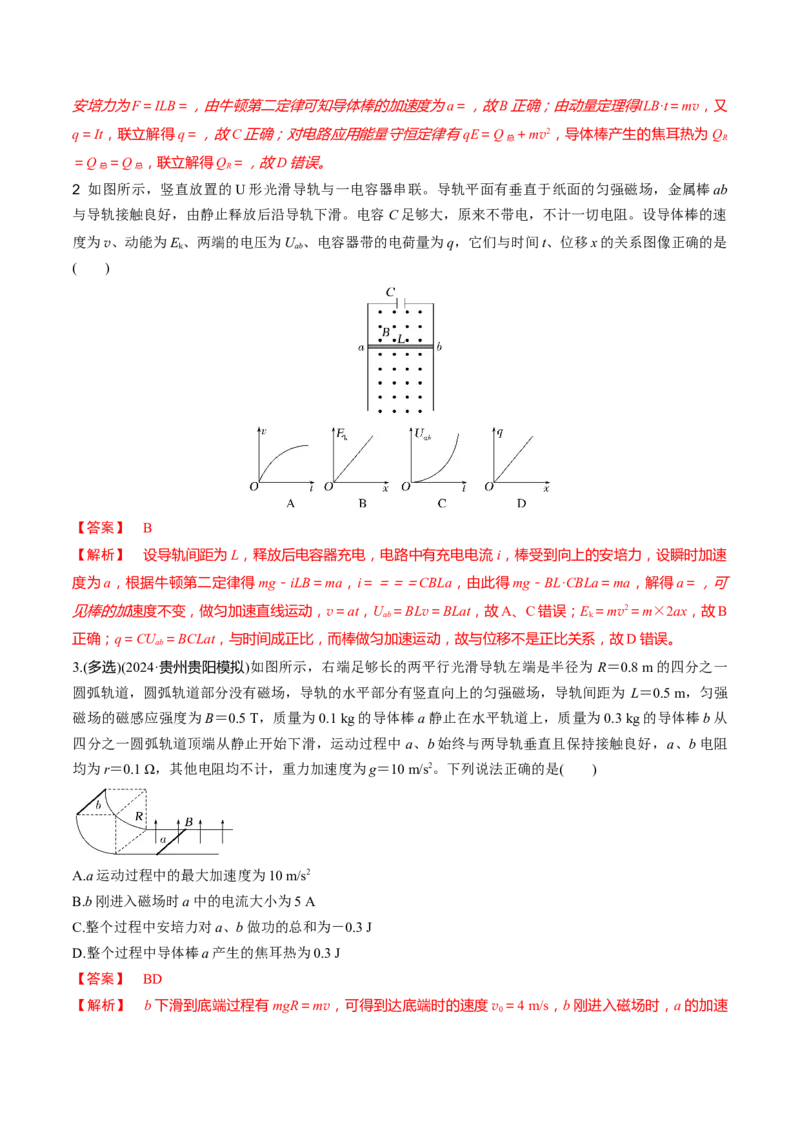 第56讲电磁感应中的动量问题（练习）（解析版）_4.2025物理总复习_2025年新高考资料_一轮复习_2025年高考物理一轮复习讲练测（新教材新高考）