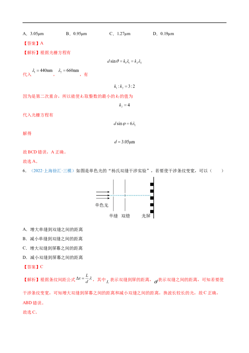 专题32光的干涉、衍射和偏振　电磁波&mdash;&mdash;全攻略备战2023年高考物理一轮重难点复习（解析版）_4.2025物理总复习_2023年新高复习资料_一轮复习