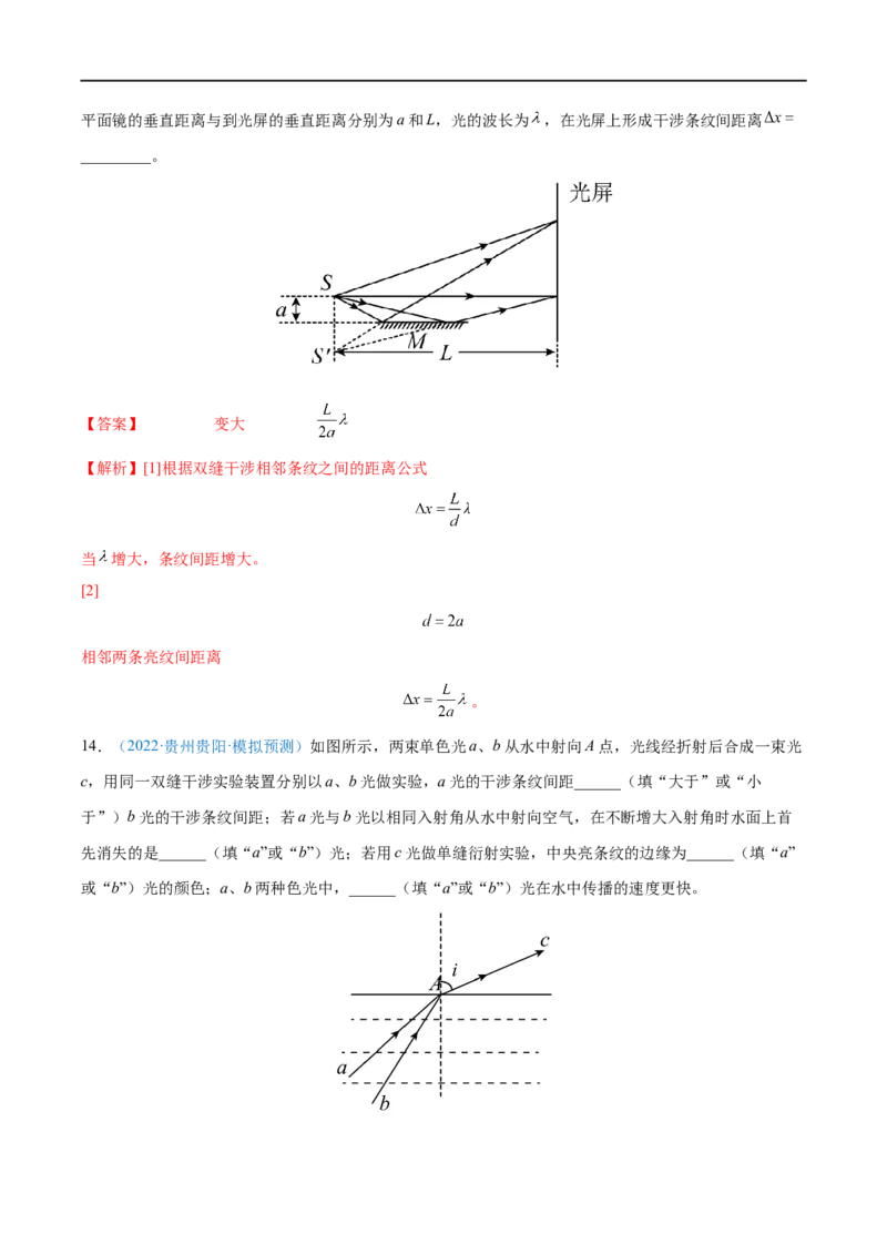 专题32光的干涉、衍射和偏振　电磁波&mdash;&mdash;全攻略备战2023年高考物理一轮重难点复习（解析版）_4.2025物理总复习_2023年新高复习资料_一轮复习