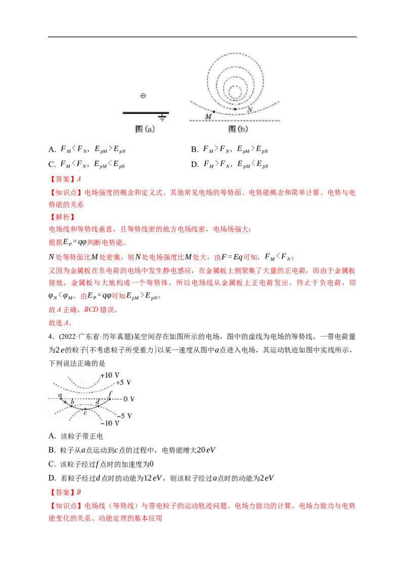 第02练　电场能的性质（解析版）_4.2025物理总复习_2023年新高复习资料_一轮复习_2023年高考物理一轮复习小题多维练（新高考专用）_第八章　静电场_第02练电场能的性质