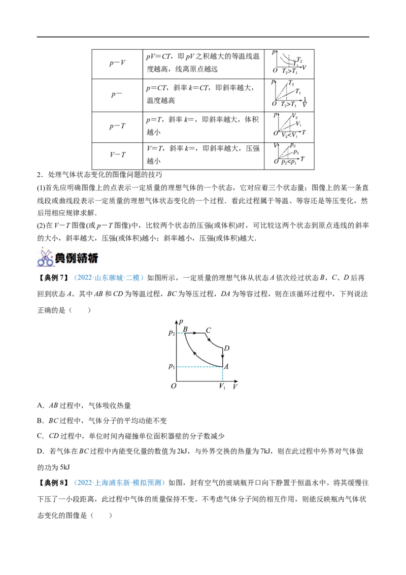 专题34固体、液体和气体&mdash;&mdash;全攻略备战2023年高考物理一轮重难点复习（原卷版）_4.2025物理总复习_2023年新高复习资料_一轮复习_全攻略备战2023年高考物理一轮重难点复习
