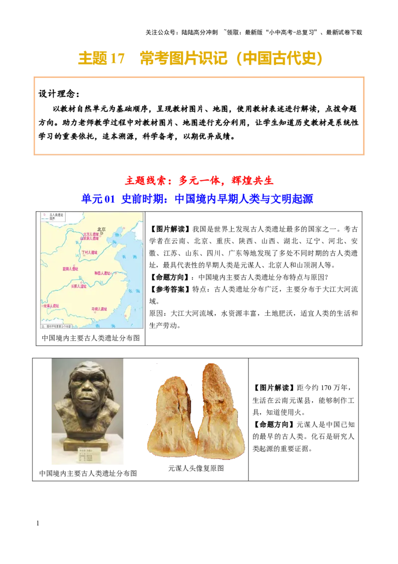 主题17+常考图片识记（中国古代史）（图片解读+命题方向+参考答案）-2025年中考历史一轮知识点梳理_02中考总复习（2026版更新中）_06-历史-中考总复习_2025年中考复习资料