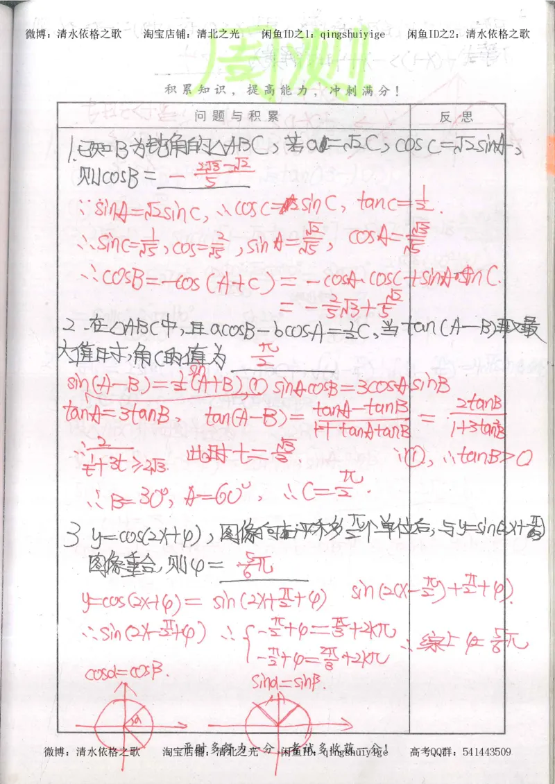 5.衡水中学高考积累与改错_高三数学（第1本）_260页_高中衡水学霸笔记_高中全部赠品_错题集高中九科_数学积累与改错