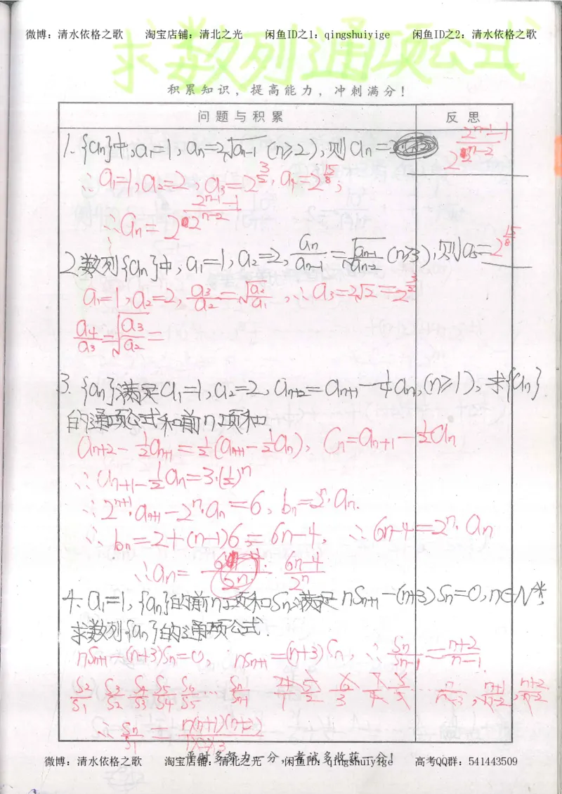 5.衡水中学高考积累与改错_高三数学（第1本）_260页_高中衡水学霸笔记_高中全部赠品_错题集高中九科_数学积累与改错