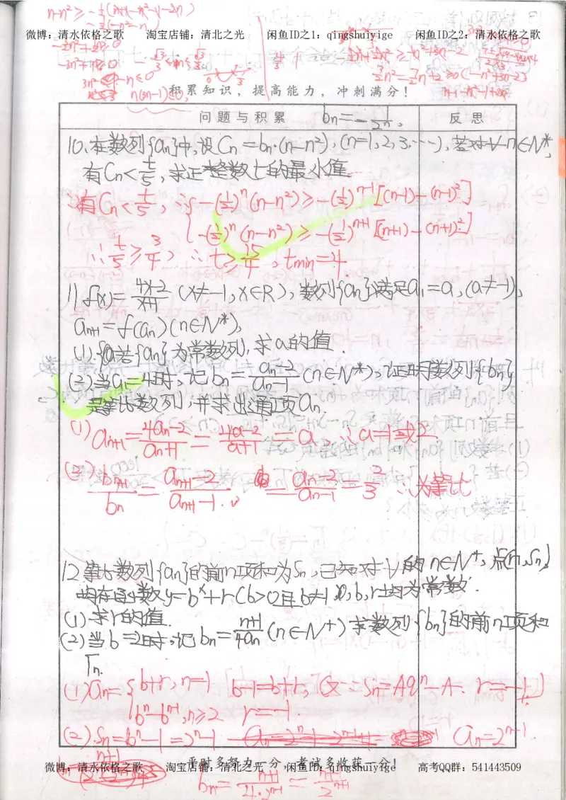 5.衡水中学高考积累与改错_高三数学（第1本）_260页_高中衡水学霸笔记_高中全部赠品_错题集高中九科_数学积累与改错