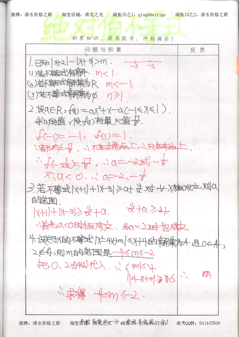 5.衡水中学高考积累与改错_高三数学（第1本）_260页_高中衡水学霸笔记_高中全部赠品_错题集高中九科_数学积累与改错