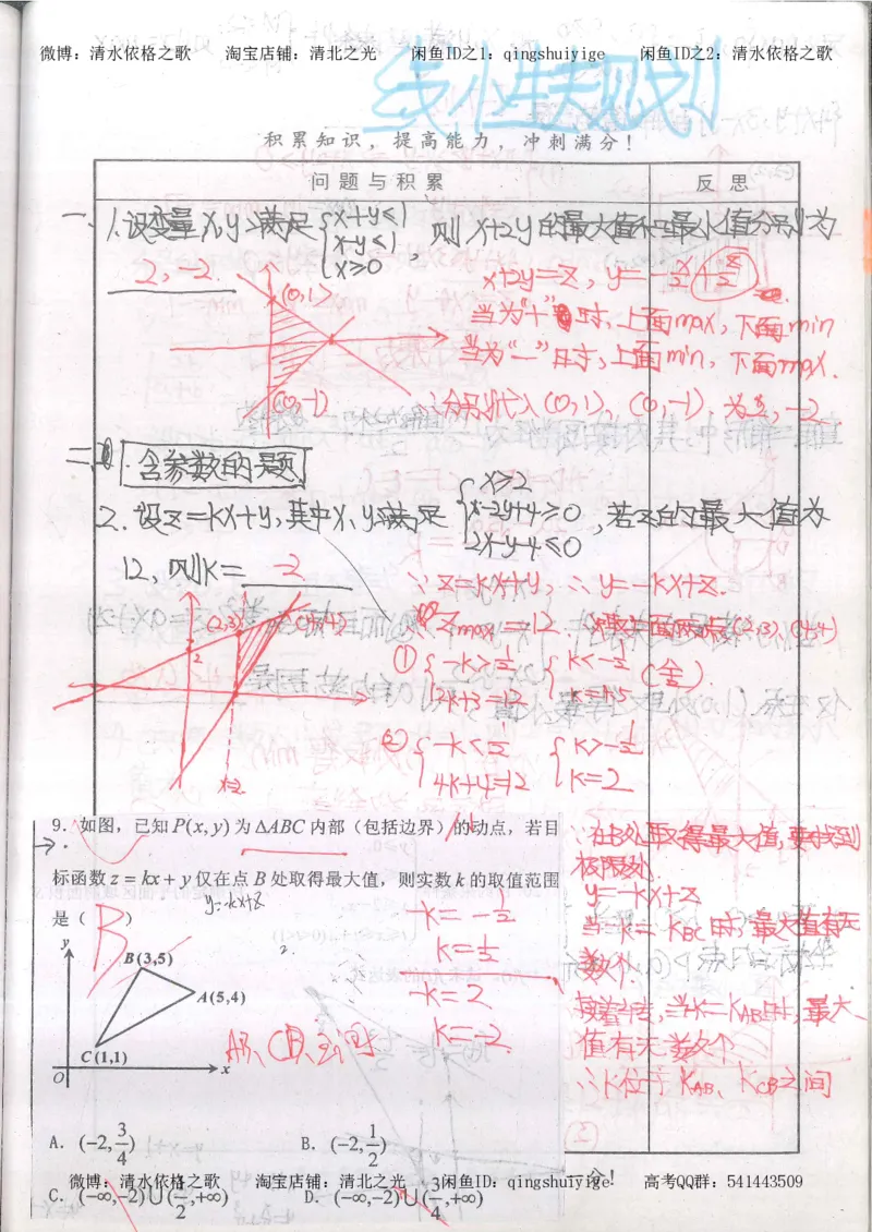 5.衡水中学高考积累与改错_高三数学（第1本）_260页_高中衡水学霸笔记_高中全部赠品_错题集高中九科_数学积累与改错
