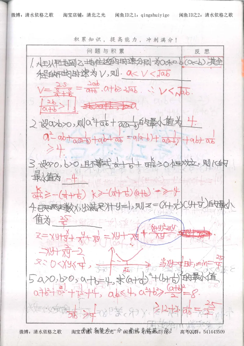 5.衡水中学高考积累与改错_高三数学（第1本）_260页_高中衡水学霸笔记_高中全部赠品_错题集高中九科_数学积累与改错