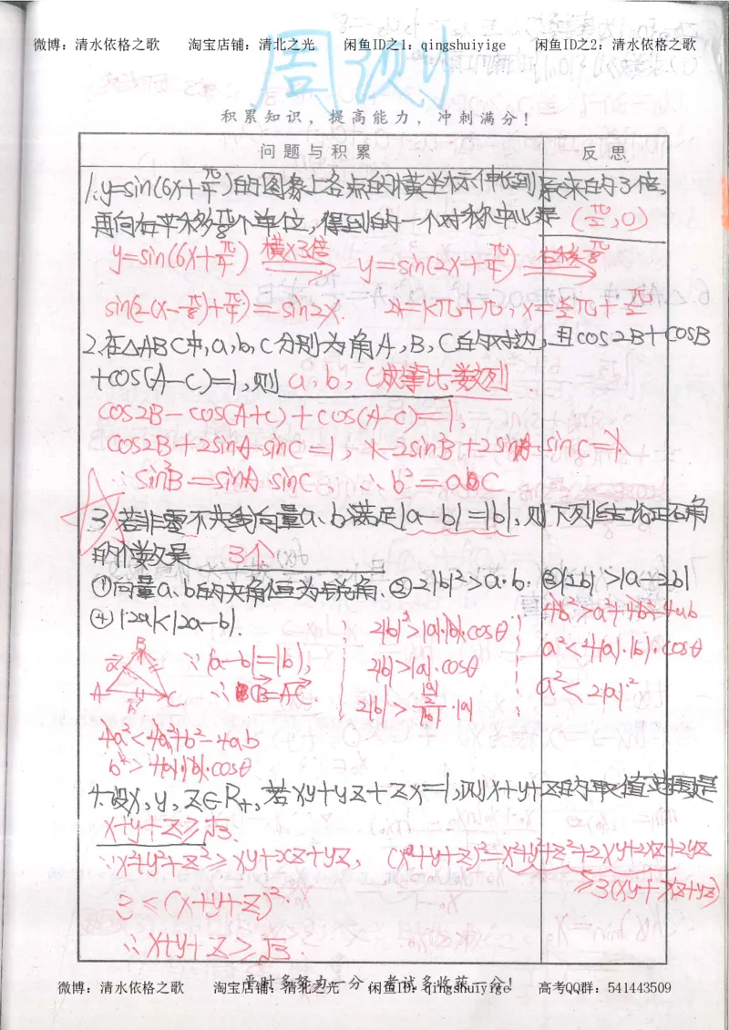 5.衡水中学高考积累与改错_高三数学（第1本）_260页_高中衡水学霸笔记_高中全部赠品_错题集高中九科_数学积累与改错