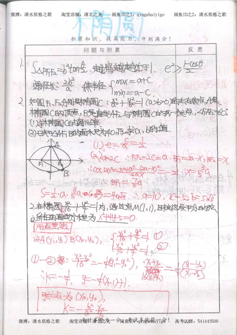 5.衡水中学高考积累与改错_高三数学（第1本）_260页_高中衡水学霸笔记_高中全部赠品_错题集高中九科_数学积累与改错