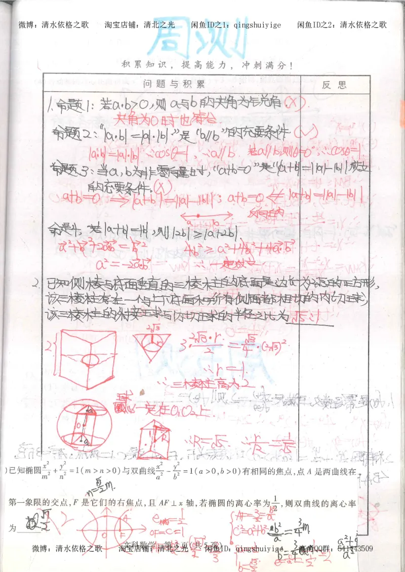 5.衡水中学高考积累与改错_高三数学（第1本）_260页_高中衡水学霸笔记_高中全部赠品_错题集高中九科_数学积累与改错