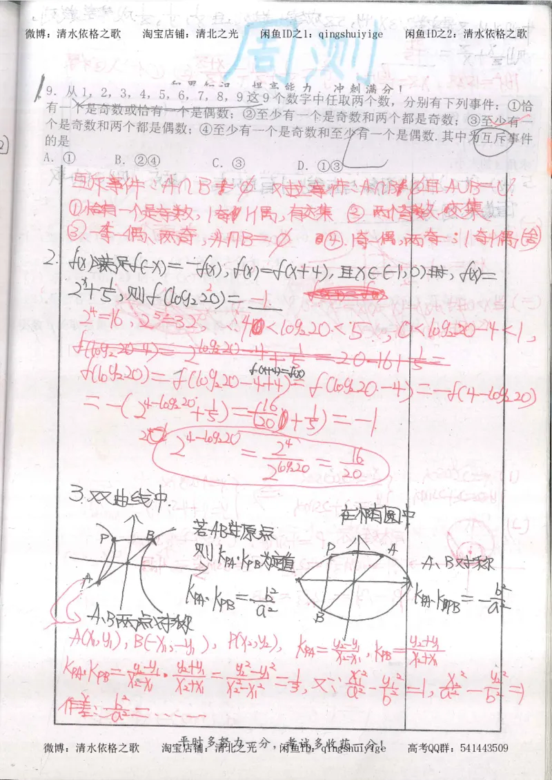 5.衡水中学高考积累与改错_高三数学（第1本）_260页_高中衡水学霸笔记_高中全部赠品_错题集高中九科_数学积累与改错