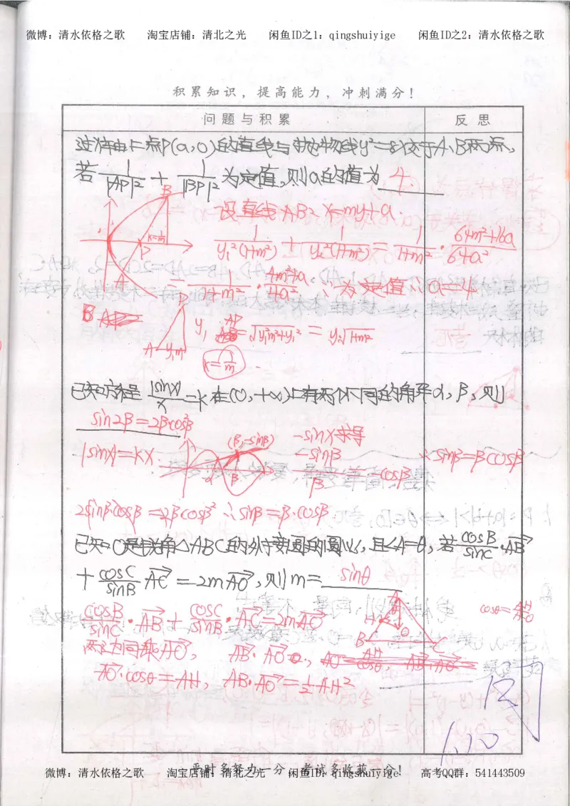 5.衡水中学高考积累与改错_高三数学（第1本）_260页_高中衡水学霸笔记_高中全部赠品_错题集高中九科_数学积累与改错