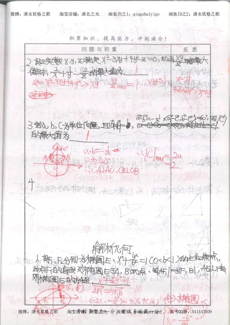 5.衡水中学高考积累与改错_高三数学（第1本）_260页_高中衡水学霸笔记_高中全部赠品_错题集高中九科_数学积累与改错