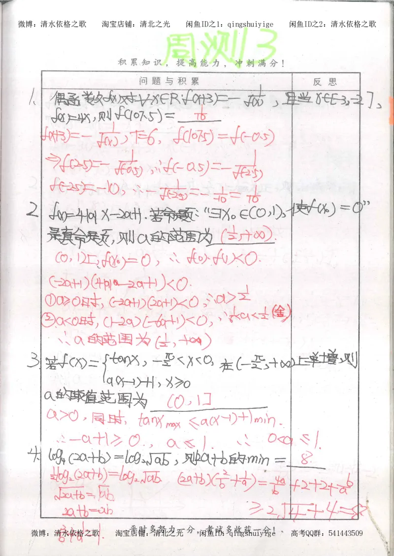 5.衡水中学高考积累与改错_高三数学（第1本）_260页_高中衡水学霸笔记_高中全部赠品_错题集高中九科_数学积累与改错