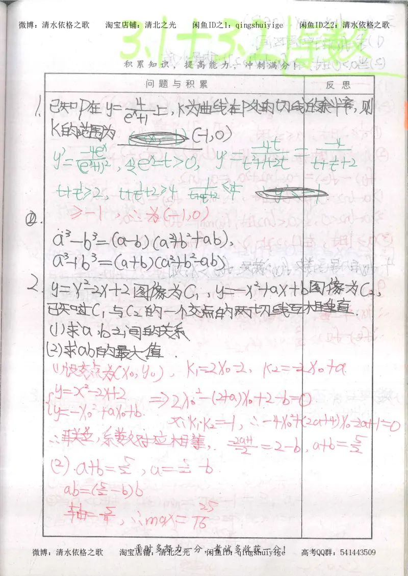 5.衡水中学高考积累与改错_高三数学（第1本）_260页_高中衡水学霸笔记_高中全部赠品_错题集高中九科_数学积累与改错