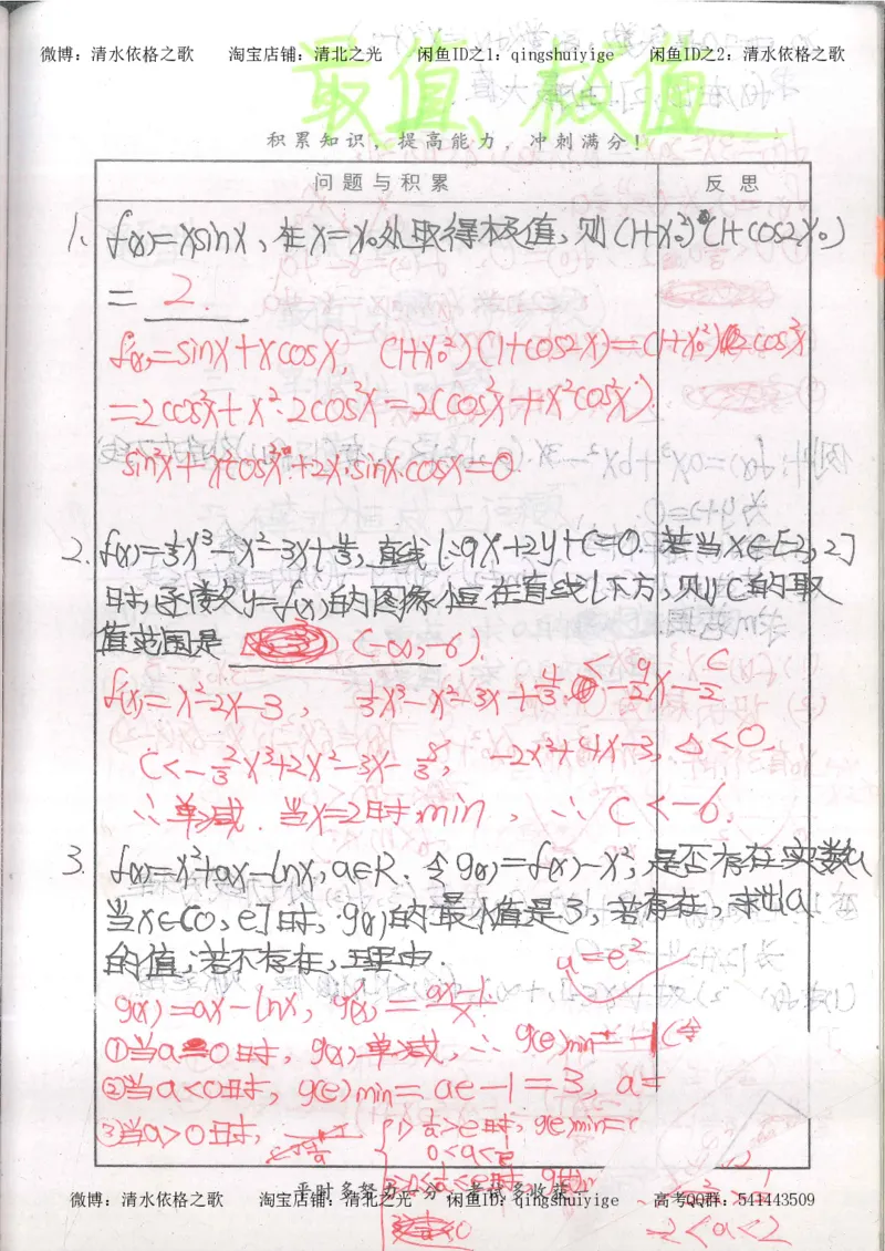 5.衡水中学高考积累与改错_高三数学（第1本）_260页_高中衡水学霸笔记_高中全部赠品_错题集高中九科_数学积累与改错
