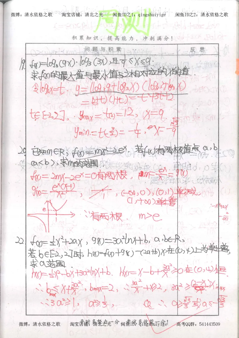 5.衡水中学高考积累与改错_高三数学（第1本）_260页_高中衡水学霸笔记_高中全部赠品_错题集高中九科_数学积累与改错
