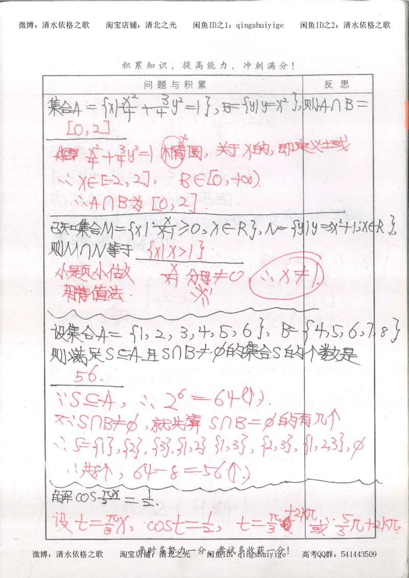 5.衡水中学高考积累与改错_高三数学（第1本）_260页_高中衡水学霸笔记_高中全部赠品_错题集高中九科_数学积累与改错